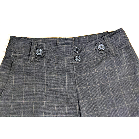 Womens H&M Plaid Pedal Pusher Pants Waistband Invisible Pockets Gray Y2K Size 6 - Picture 9 of 10